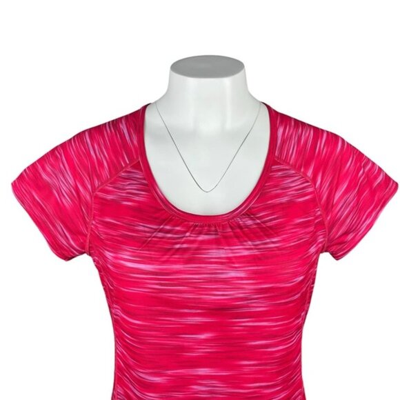 MOUNTAIN HARDWEAR Short Sleeve Active Top Sz Medium Space Dye Pink - Picture 2 of 5